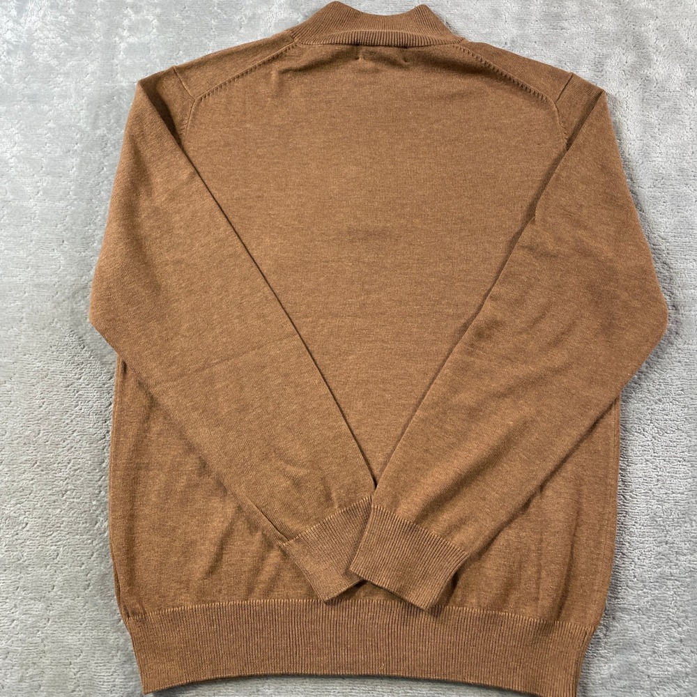 Roundtree Yorke 1/4 Zip Pullover Sweater Mens Medium Brown Office Minimalist - Picture 9 of 11